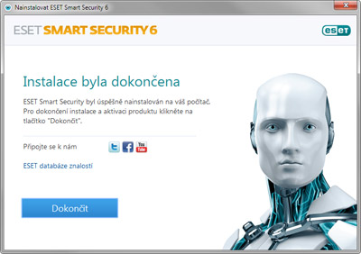 Dokončení instalace ESET Smart Security 6