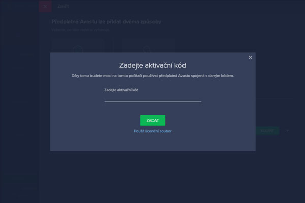 Vložte licenční klíč