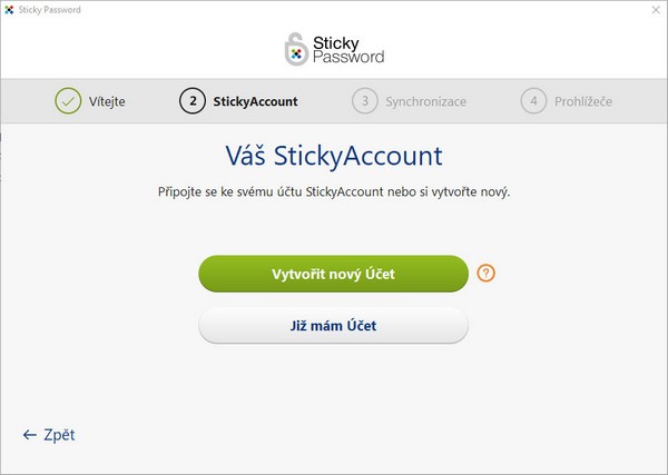 Přihlašte se ke stávajícímu účtu StickyAccount nebo si vytvořte nový