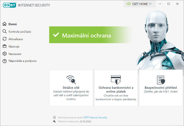 eset internet security zapnuti ochrany bankovnictvi