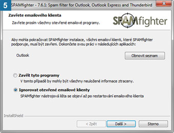 Instalace SPAMfighter Pro - krok 5